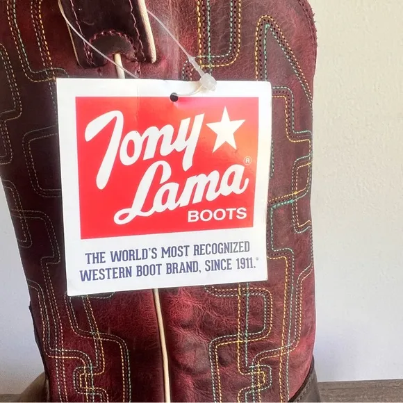 Tony Lama Atchison Women's Square Toe Cowboy Boot Size 8.5 #242991