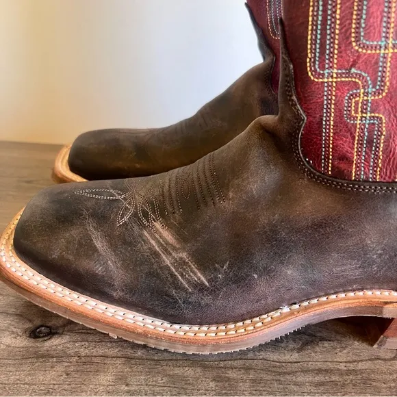 Tony Lama Atchison Women's Square Toe Cowboy Boot Size 8.5 #242991