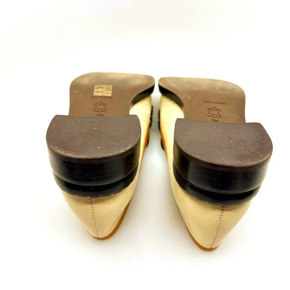 Tory Burch 70s Square Loafer 25mm Size 7 ColorPerfect Black/New Cream/Tan Cuoio