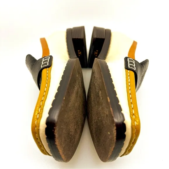 Tory Burch 70s Square Loafer 25mm Size 7 ColorPerfect Black/New Cream/Tan Cuoio