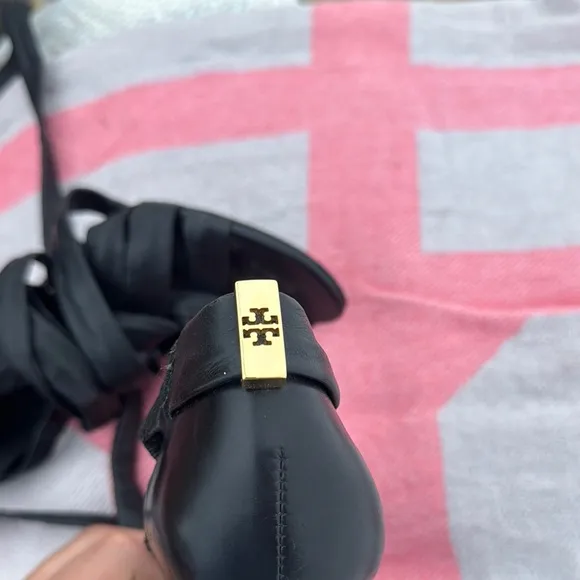 Tory Burch Black High Heel Peep-Toe Shoes