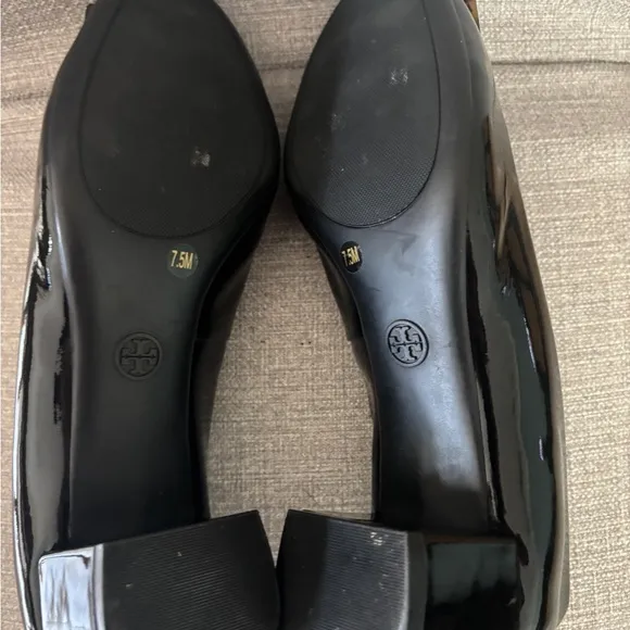 Tory Burch Black Leather and Brown Accent Women's Shoes Size 7.5 B
