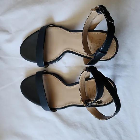 Tory Burch Elana Leather Strappy Heel Sandals