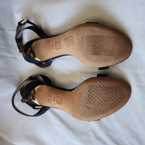 Tory Burch Elana Leather Strappy Heel Sandals