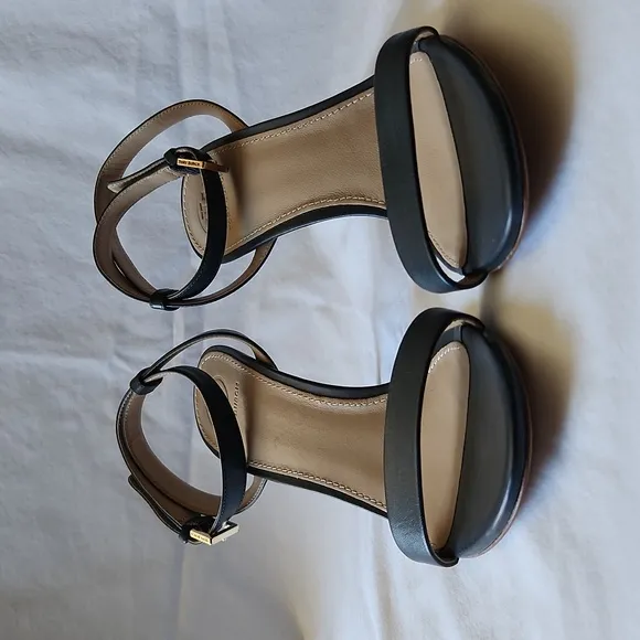 Tory Burch Elana Leather Strappy Heel Sandals