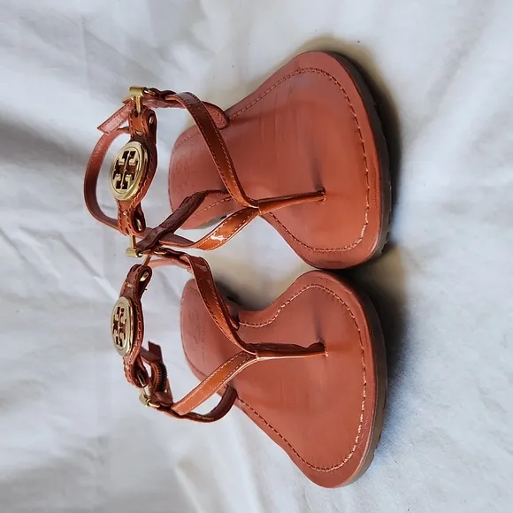 Tory Burch Patent Leather Strappy T-strap Sandals