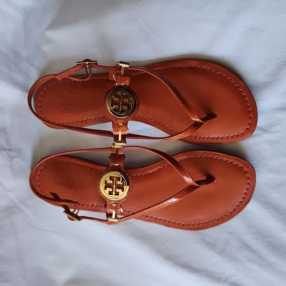 Tory Burch Patent Leather Strappy T-strap Sandals
