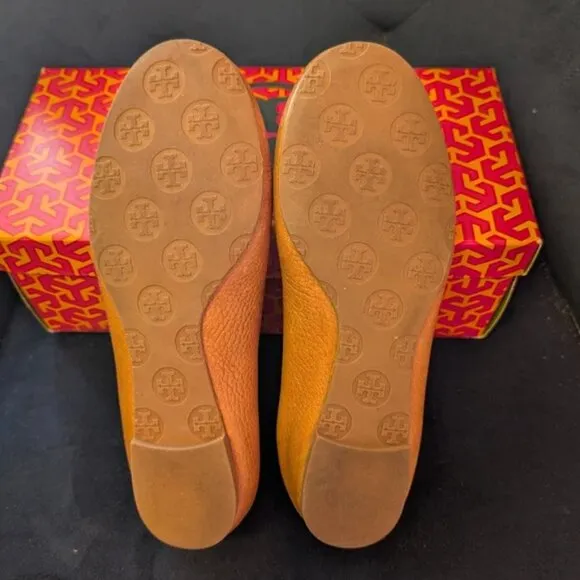 Tory Burch Reva Brown Leather Flats