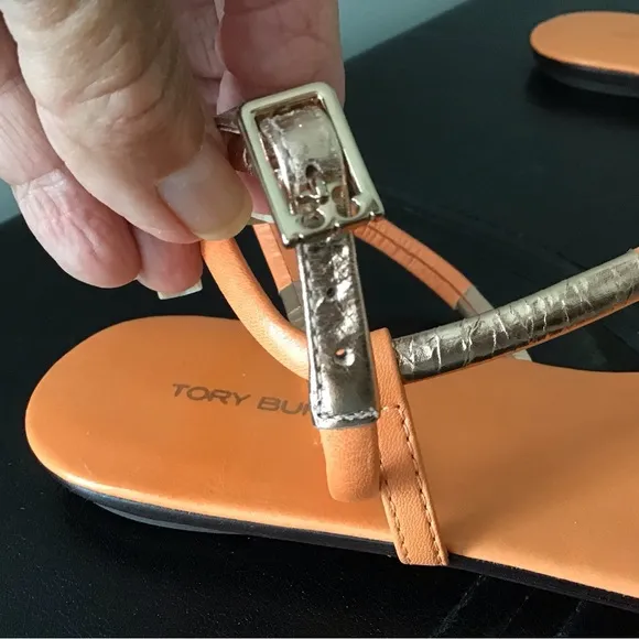 Tory Burch Spit Mignonette Orange Strappy Sandals