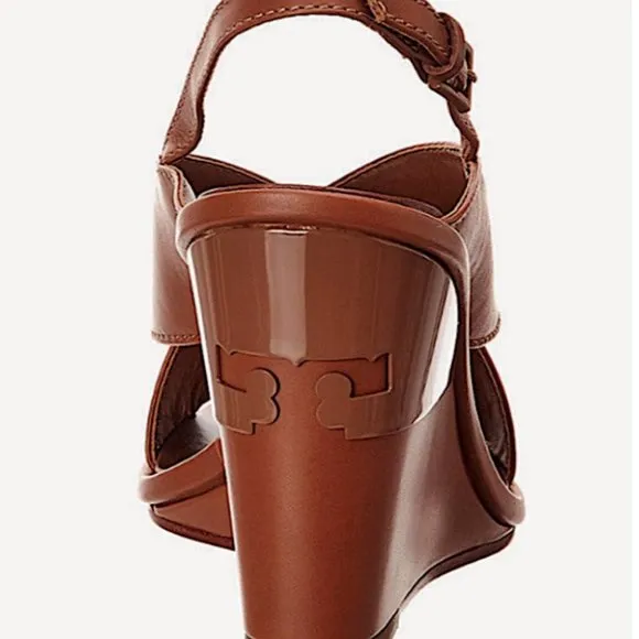 Tory Burch Tan New Gabrielle Leather Sandals Wedges