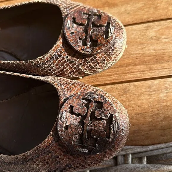 Tory Burch Snakeskin Flat Shoes 8