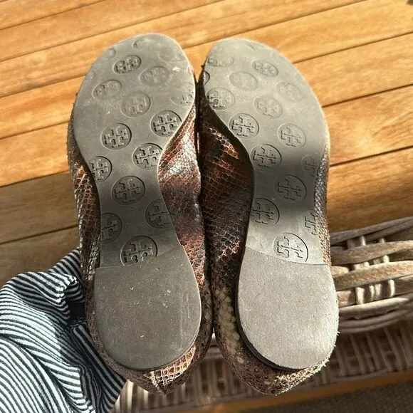 Tory Burch Snakeskin Flat Shoes 8