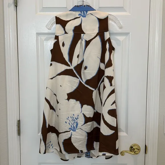 Tuckernuck Tan Palm Sleeveless Charlie Dress Size XXS