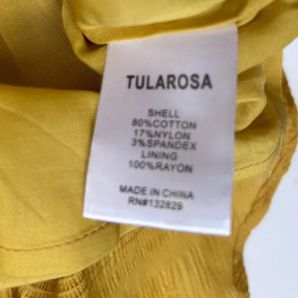 Tularosa Flora Belted Skirt mustard color ruffles size small