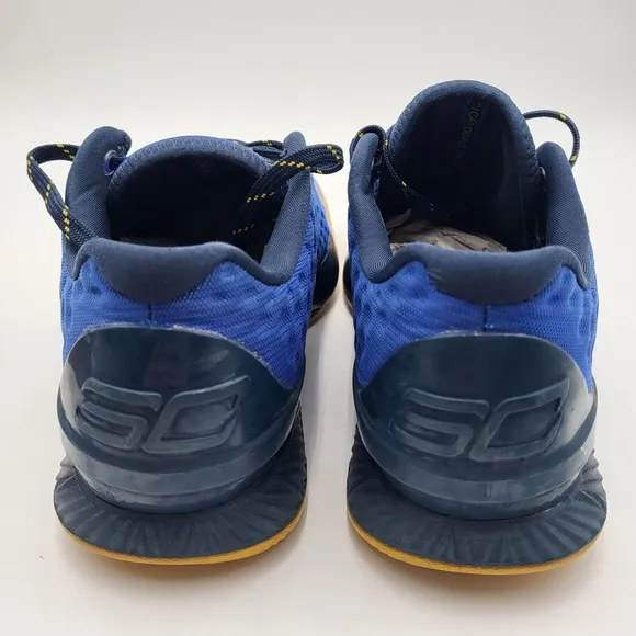 UA Steph Curry 1 Low Dub‎ Nation Warriors Basketball Shoes Mens 10 Blue Yellow