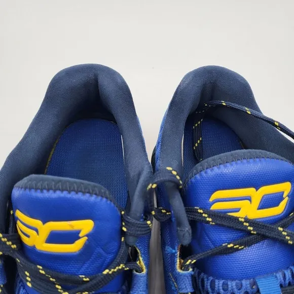 UA Steph Curry 1 Low Dub‎ Nation Warriors Basketball Shoes Mens 10 Blue Yellow