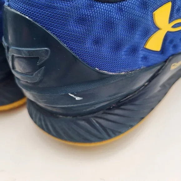 UA Steph Curry 1 Low Dub‎ Nation Warriors Basketball Shoes Mens 10 Blue Yellow