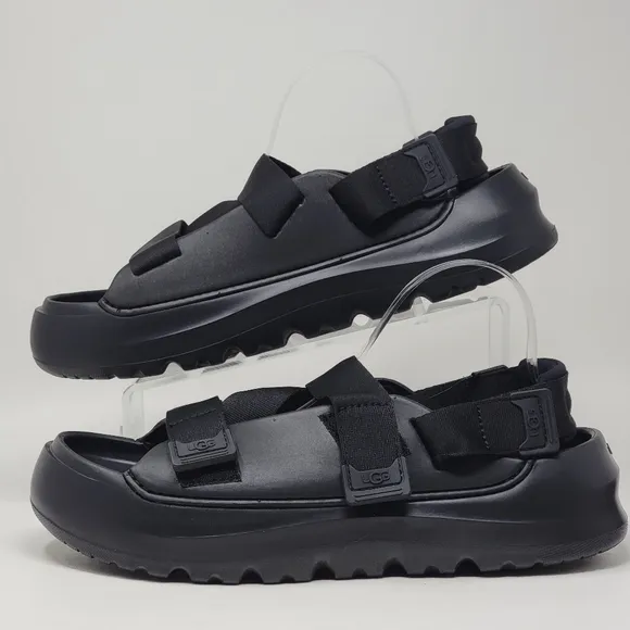 UGG Black Stratus Plataform Strappy Sandals 1153078 Men's Size 11 New