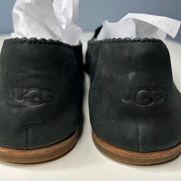 UGG Black Suede Flats Shoes 8.5