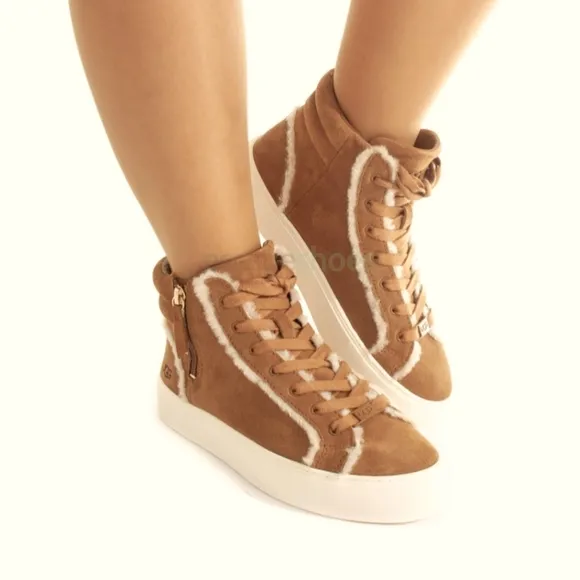 UGG Olli Heritage Brown Suede High-Top Sneakers