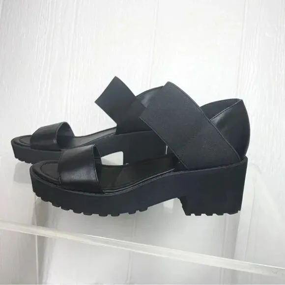URBAN OUTFITTERS Black Platform Chunky Sandals US 7