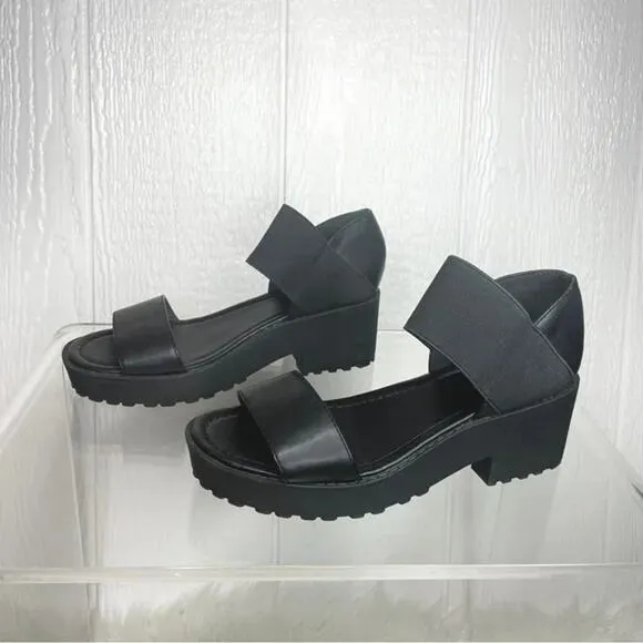 URBAN OUTFITTERS Black Platform Chunky Sandals US 7