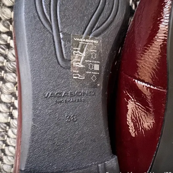Vagabond oxblood flats with bow shoes