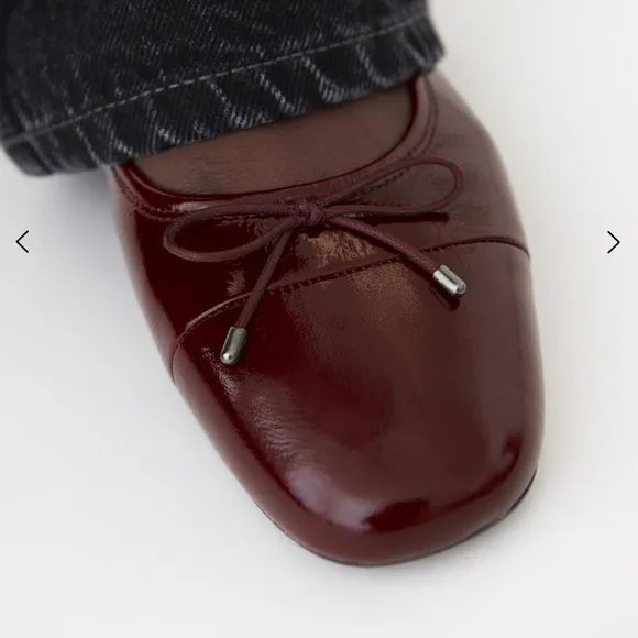 Vagabond oxblood flats with bow shoes