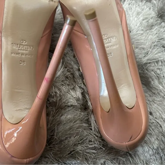 Valentino logo stud open toe shoes baby doll pump Rockstud Platform heels