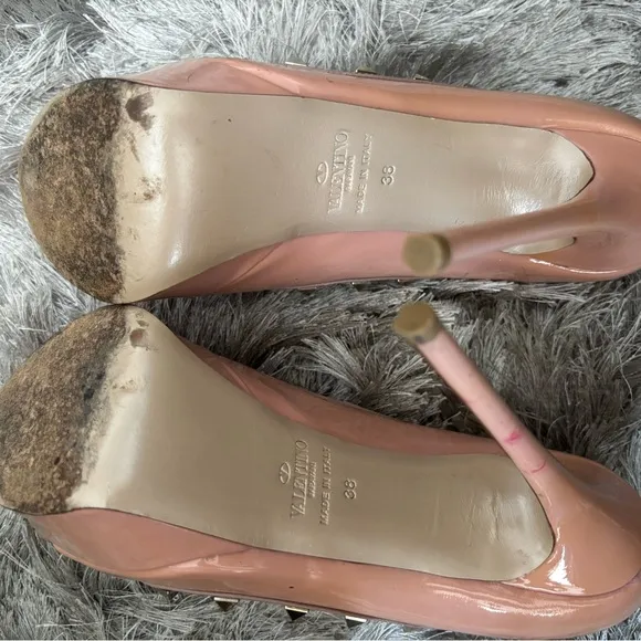 Valentino logo stud open toe shoes baby doll pump Rockstud Platform heels