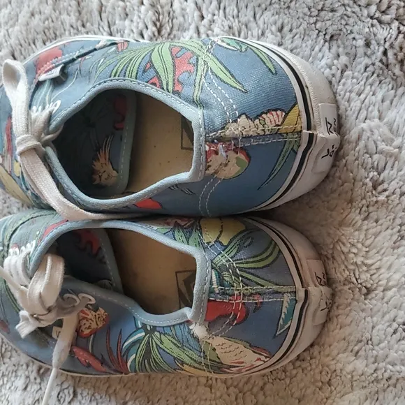 VANS Authentic Parrot Jungle Blue Yellow Red Skateboarding Men's Shoes Size 7