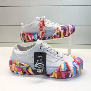 Vans Old Skool Tape Rainbow Swirl Grey Swap Soles Tapered Modular Sneakers 7.5