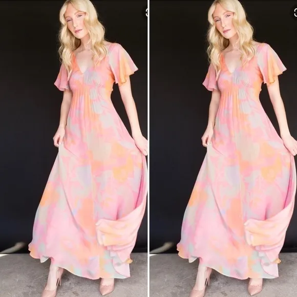 Veda Dress NWOT Corazon Crepe Dress Maxi Dress in Palma New Size Small New S