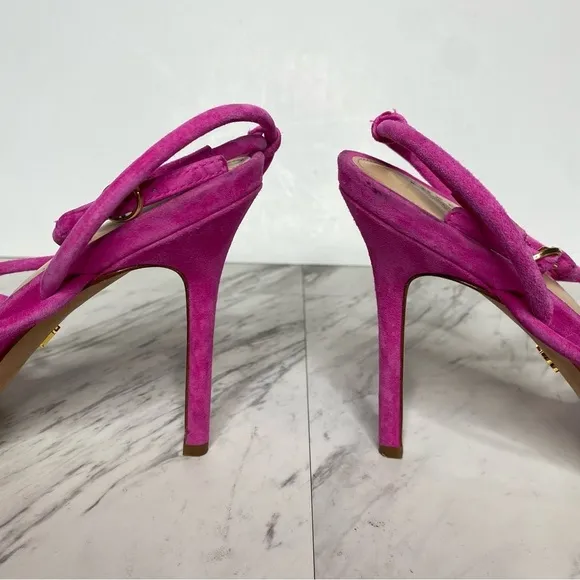 Veronica Beard Aneesha Pink Suede Strappy Heeled Sandal 8 1/2 M