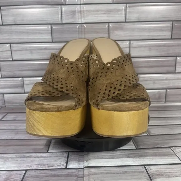 Veronica Beard Gaynor Women's Brown Suede Open Toe Mule Sandal Size 11-NEW
