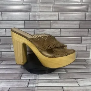 Veronica Beard Gaynor Women's Brown Suede Open Toe Mule Sandal Size 11-NEW