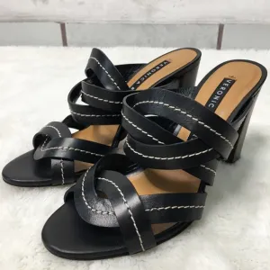 Veronica Beard Womens Black Leather Strappy Sandals Size 38