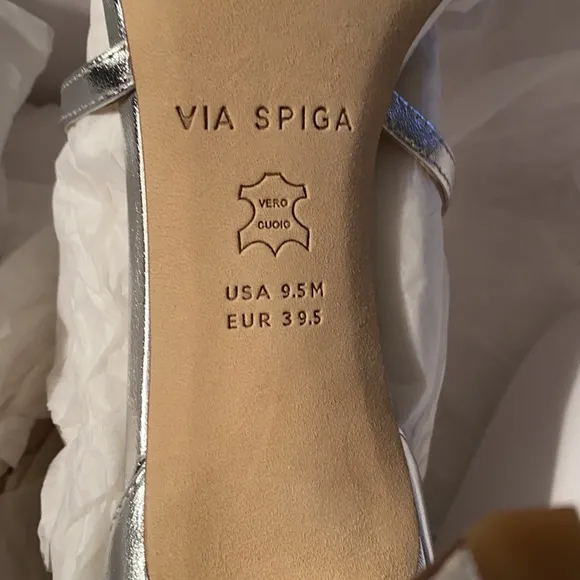 Via Spigq “Mila” silver sandals