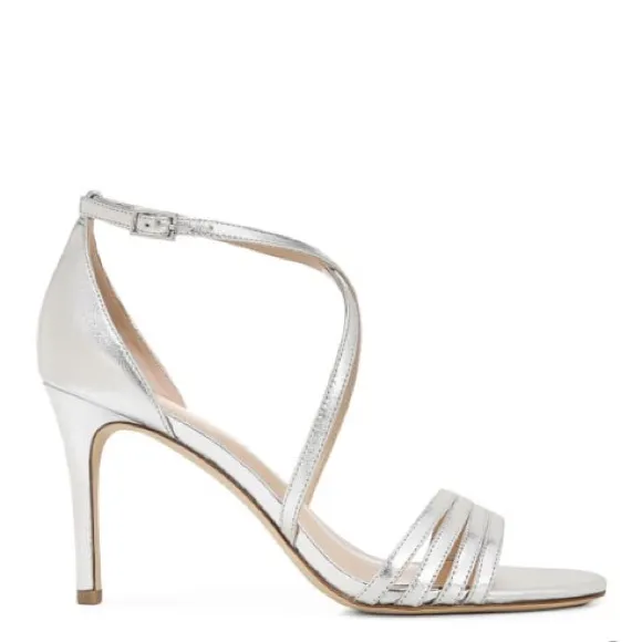 Via Spigq “Mila” silver sandals