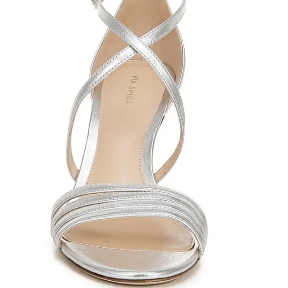 Via Spigq “Mila” silver sandals