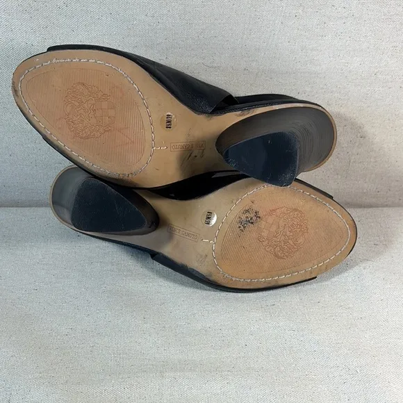 Vince Camuto Black Leather Women's Slingback Shoes Size 8.5