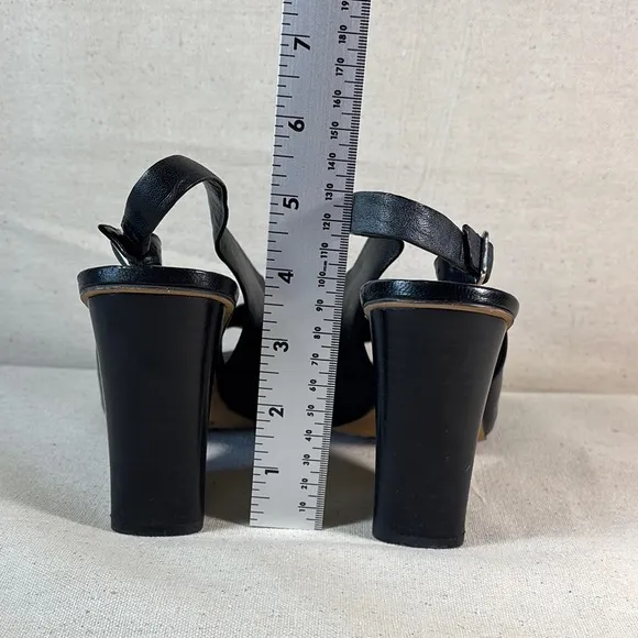 Vince Camuto Black Leather Women's Slingback Shoes Size 8.5
