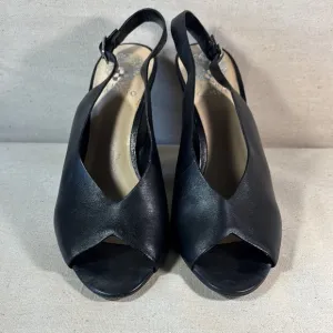 Vince Camuto Black Leather Women's Slingback Shoes Size 8.5