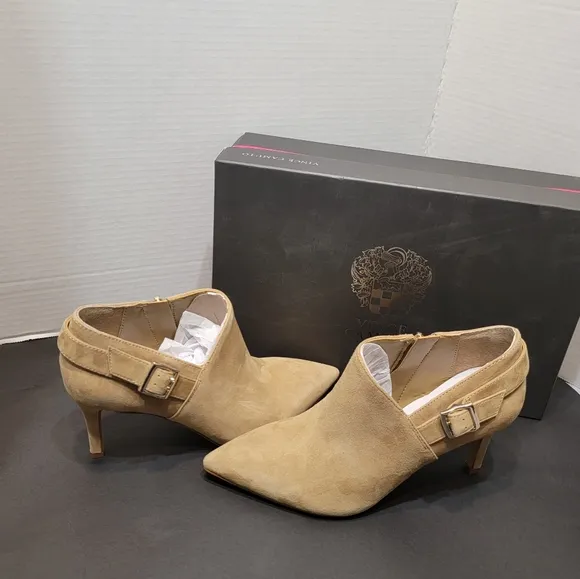 Vince Camuto Women's Beige Suede Heels