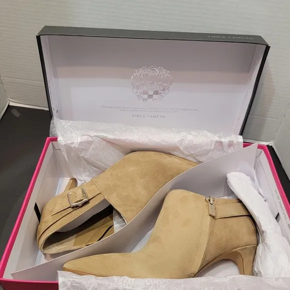 Vince Camuto Women's Beige Suede Heels