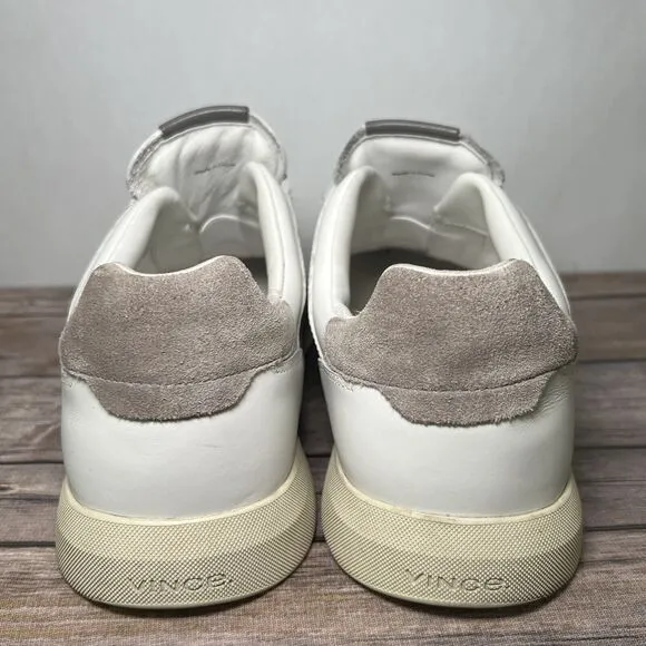 Vince Mercer Fashion Sneakers Mens Size 10 White Gray Suede Back Shoes Lace Up
