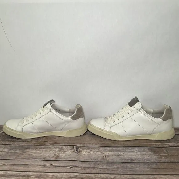Vince Mercer Fashion Sneakers Mens Size 10 White Gray Suede Back Shoes Lace Up