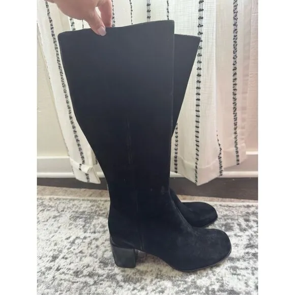 VINCE NWOB Maggie Knee High Black Suede Boots