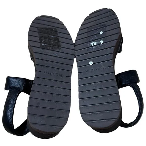 Vince Women's Skylar Strappy Slingback Sandals Black Size 6.5M New Without Box