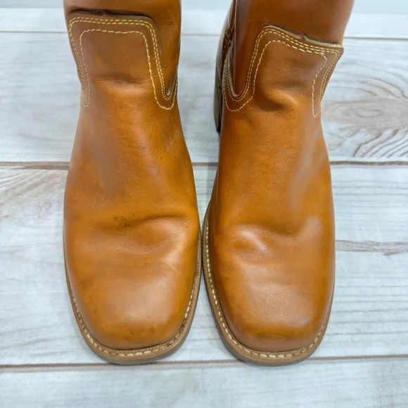 Vintage 1987 Landis Leather Western Biker Boots in Original Box Made in the USA